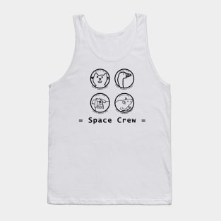 Space Crew 2420 Cat Goose Dog Rat Line Drawing Tank Top